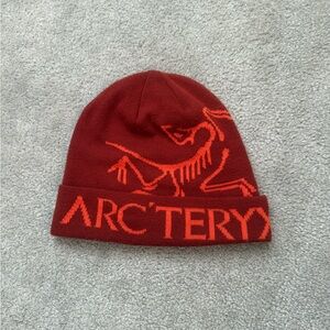 Arc'teryx Bird Word Toque: Burgundy and Orange Beanie